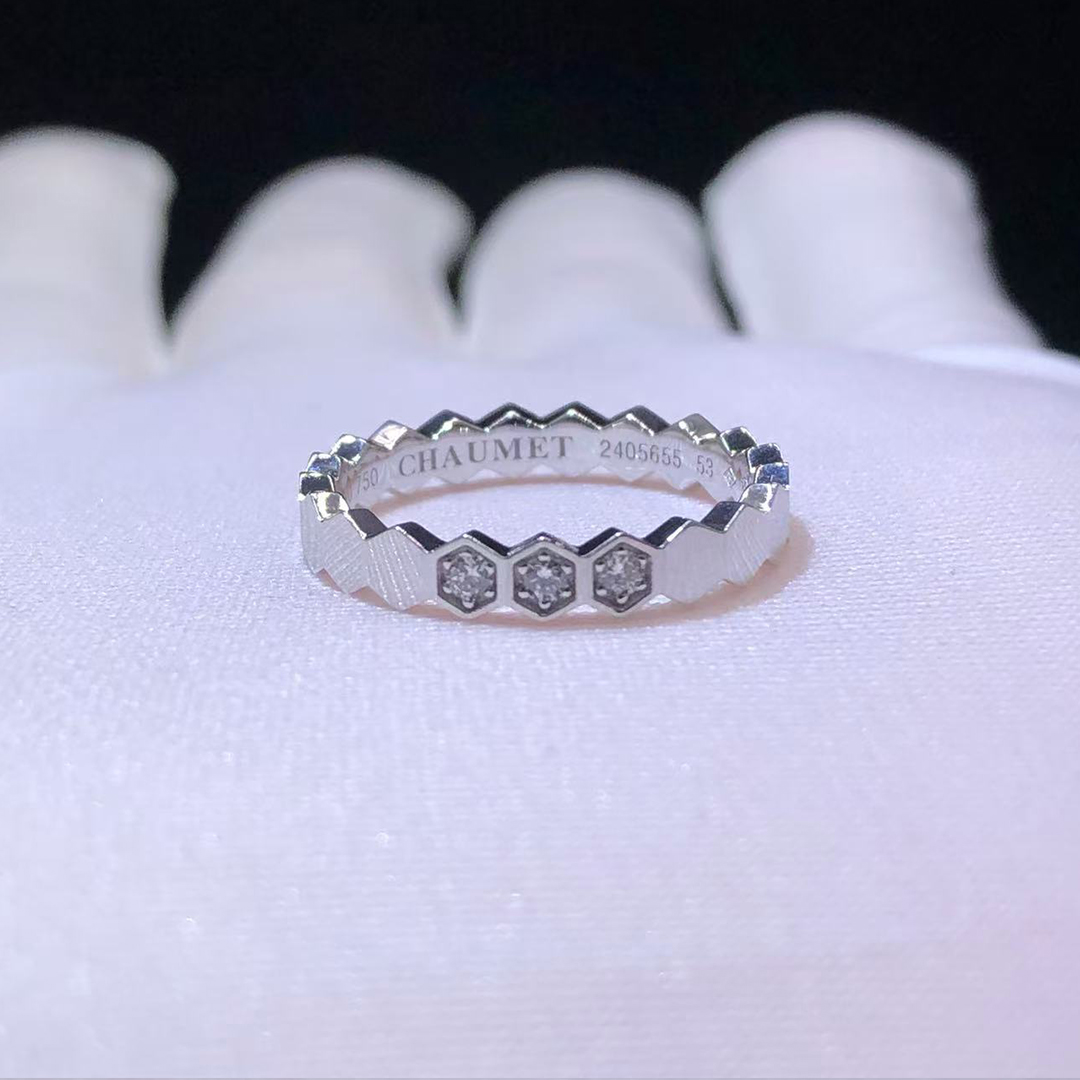 Chaumet Bee My Love 3 Diamond 18k White Gold Ring 083360